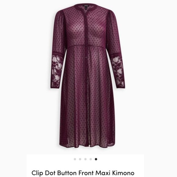 NWT Torrid Clip Dot Button Front Maxi Kimono 4X - Picture 1 of 7